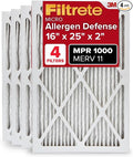 Filtrete 16x25x2 AC Furnace Air Filter, MERV 11, MPR 1000, Allergen Defense by Filtrete