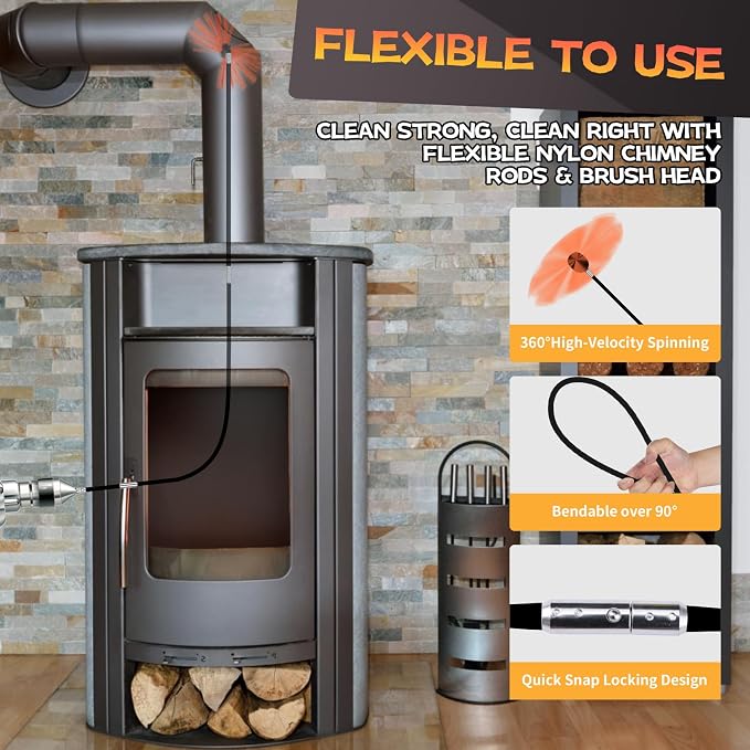30 Feet Chimney Sweep Kit, Chimney Cleaning Kit - Image 4