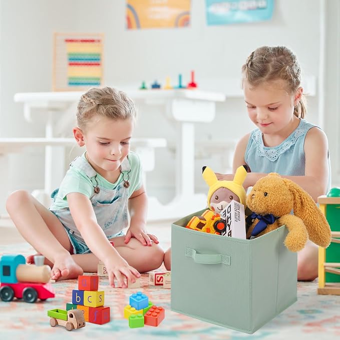 Stero 13x13x13 Inch Fabric Storage Bins 6 Pack Fun Colored Storage Cubes - Image 5