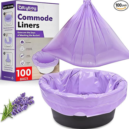 100 Commode Liners for Bedside Commode, Thickness Leakproof Disposable Portable by Unknown