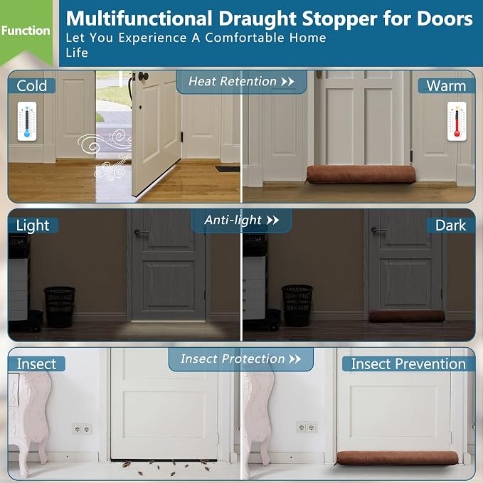 Triangle Under Door Draft Stopper 40 inch Weighted Draft Blocker Bottom Seal - Image 5