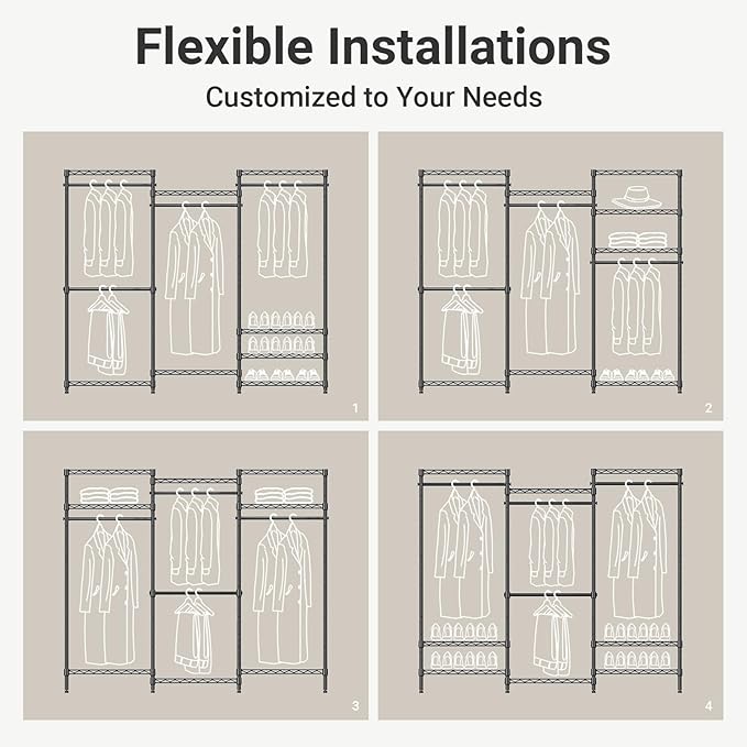 VIPEK V5 Plus Large Portable Closet Rack Freestanding Wardrobe Closet, 85.4" L - Image 6