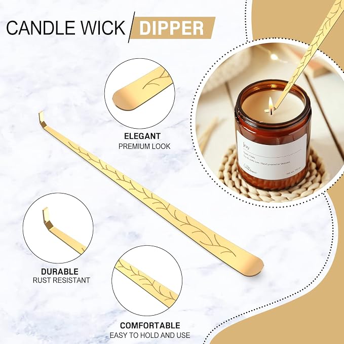 6 in 1 Candle Accessory Set, Candle Wick Trimmer Cutter, Candle Wick Dipper - Image 5