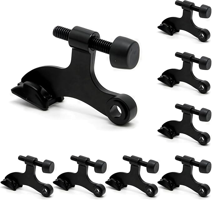 8 Pack Hinge Pin Black Door Stopper, Adjustable Heavy Duty Hinge Pin Door Stop by SUNTAI