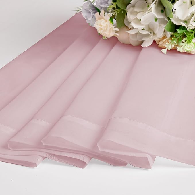 Chyhomenyc Sheer Curtains 54 Inch Long 2 Panels, Short Voile Drapes - Image 5
