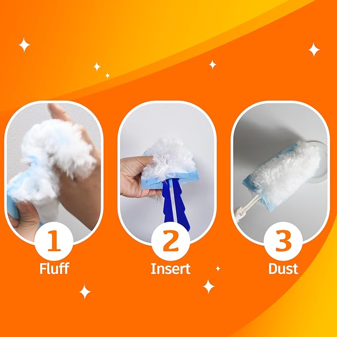 20 Duster Refills & 2 Handle for Cleaning Home & Car, Heavy Duty Multi Surface - Image 3
