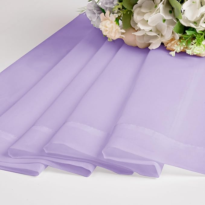 Chyhomenyc Lilac Sheer Curtains 45 Inch Long 2 Panels, Light Filtering Rod - Image 5