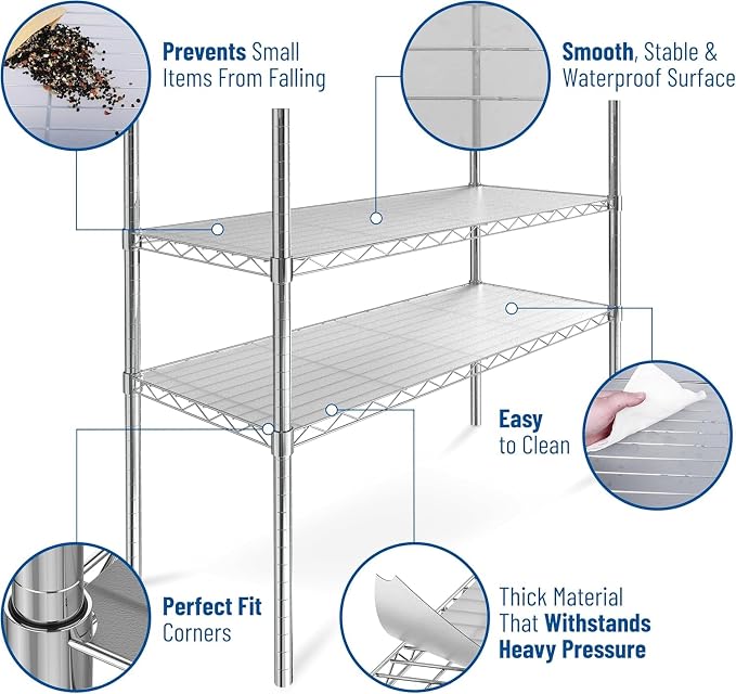 Sterling Shelf Liners for Wire Shelf System: Set of 5 in Graphite: 16 x 36 - Image 5