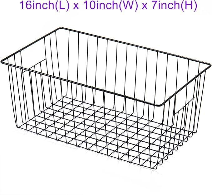 16inch Freezer Wire Storage Organizer Baskets, Household Refrigerator Bins - Image 3
