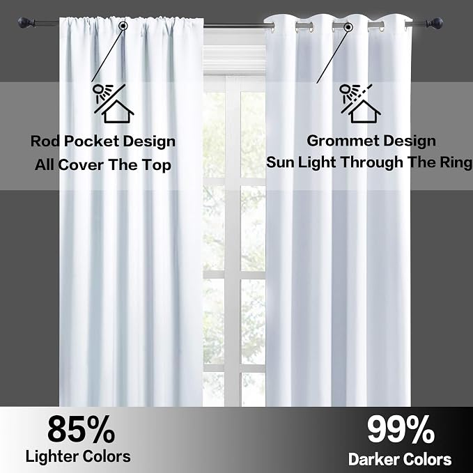 RYB HOME White Curtains for Bedroom - Image 5