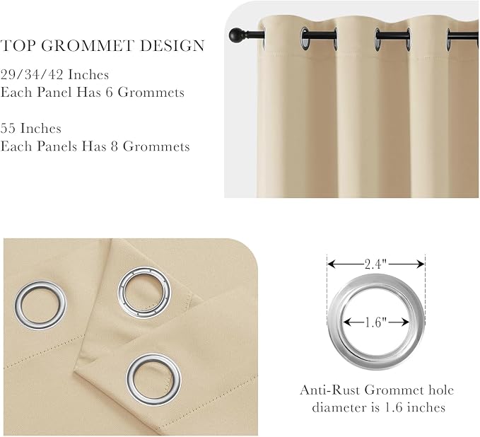 PONY DANCE Biscotti Beige Blackout Curtains - Image 4