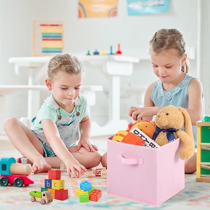 Stero Fabric Storage Bins 6 Pack Fun Colored Durable Storage Cubes - Image 5