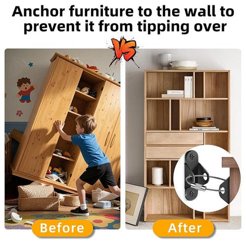 10-Pack Baby Proof Heavy Duty Furniture Anchors - Image 2