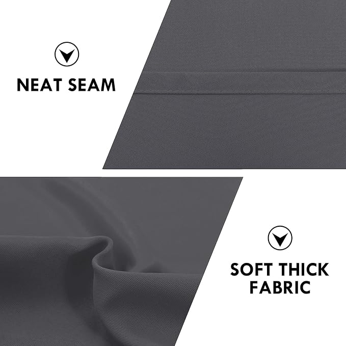 DWCN Bedroom Blackout Curtains 70 x 63 Inches Length 2 Panels Set, Solid - Image 6