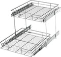 LOVMOR 2 Tier Individual Pull Out Cabinet Organizer 22½" W x 21½" D, Slide Out by LOVMOR