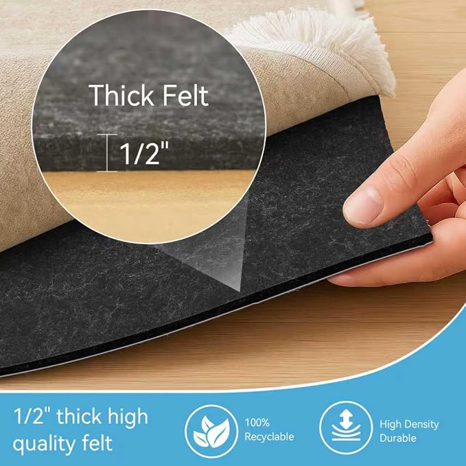 Warmstar 9x10 FT Non Slip Rug Pad, 100% Waterproof Felt Rug Pad - Image 5