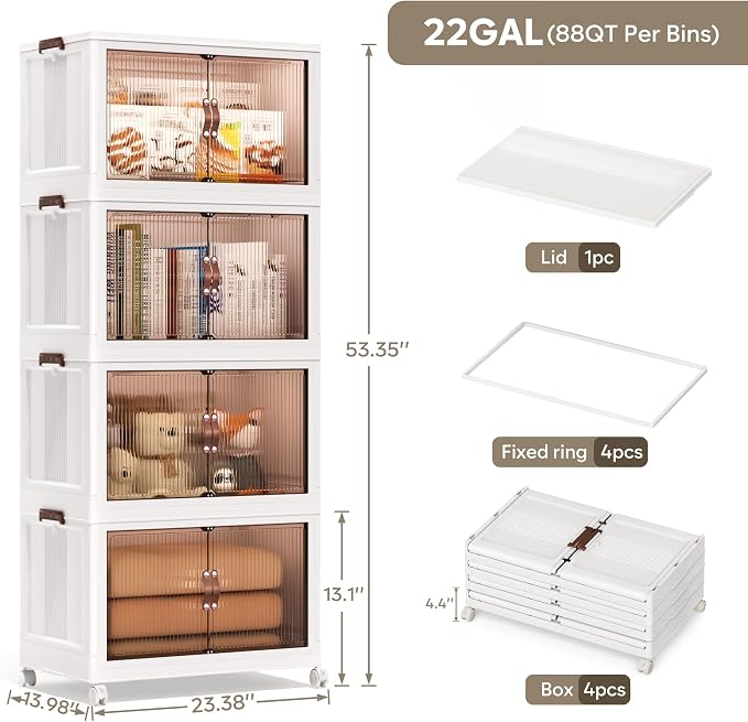 Jalove 88QT Plastic Storage Bins - Image 2
