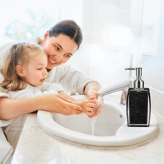 White Soap Dispenser with Refillable Plastic Pump - Image 9