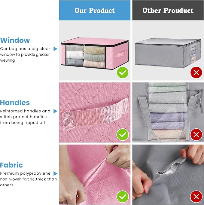 HomeHacks Storage 6-Pack Clothes Organizer Storage Bags Foldable Storage Box - Image 5