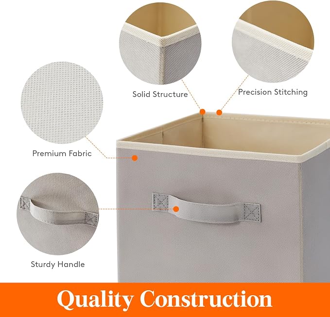Lifewit 12 Packs Storage Cubes, 11 Inch Cube Storage Bins, Foldable Decorative - Image 3