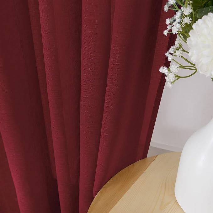 Tollpiz Sheer Curtains Linen Textured Living Room Curtain Sheers Light - Image 3