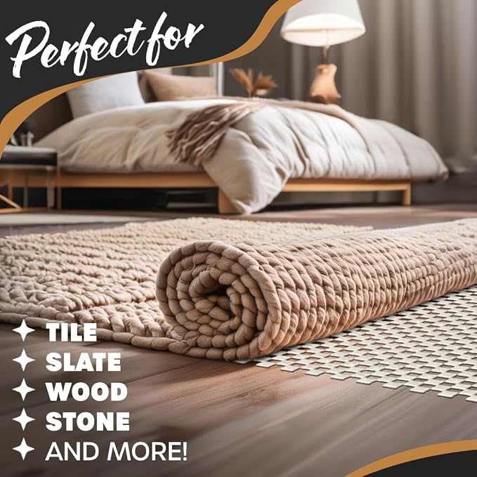 Nevlers Non Slip 3'x5' Rug Pads | White PVC Foam Rug Gripper - Image 8