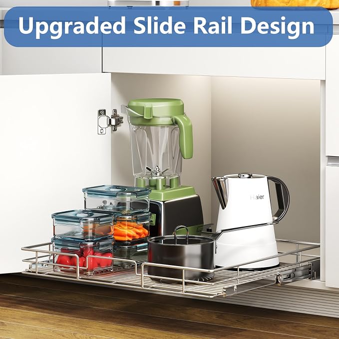 ROOMTEC Pull Out Cabinet Organizer, Cabinet Pull Out Shelves 25½" W x 21½" D - Image 5