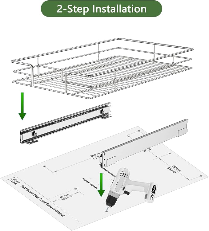 LOVMOR Pull Out Cabinet Organizer 11" W x 18" D, Kitchen Cabinet Pull Out - Image 8