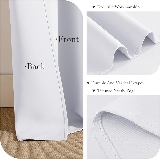 PONY DANCE Black Out Curtains for Bedroom 54 inch Length 2 Panels Set, Thermal - Image 5