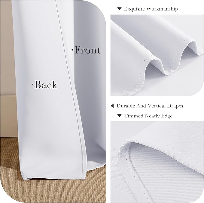 PONY DANCE Pure White Room Darkening Curtains - Image 6