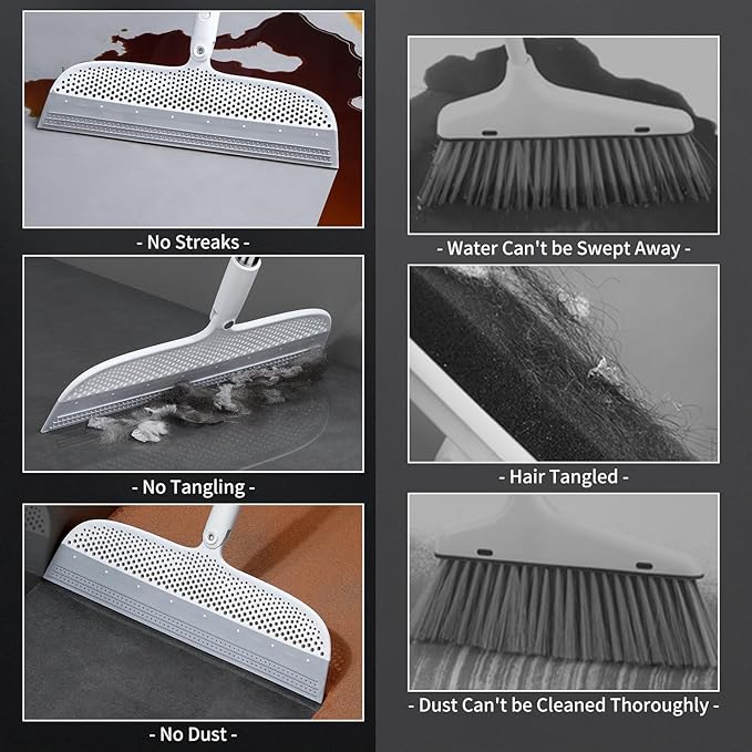 Magic Broom Floor Squeegee Pet Hair Remover, Silicone Squeegee Broom - Image 4