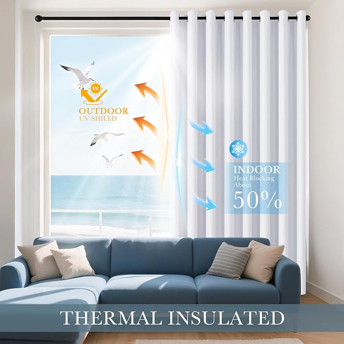 PONY DANCE Room Darkening Window Curtain Tiers, Kitchen/Bathroom/Kids Bedroom - Image 3
