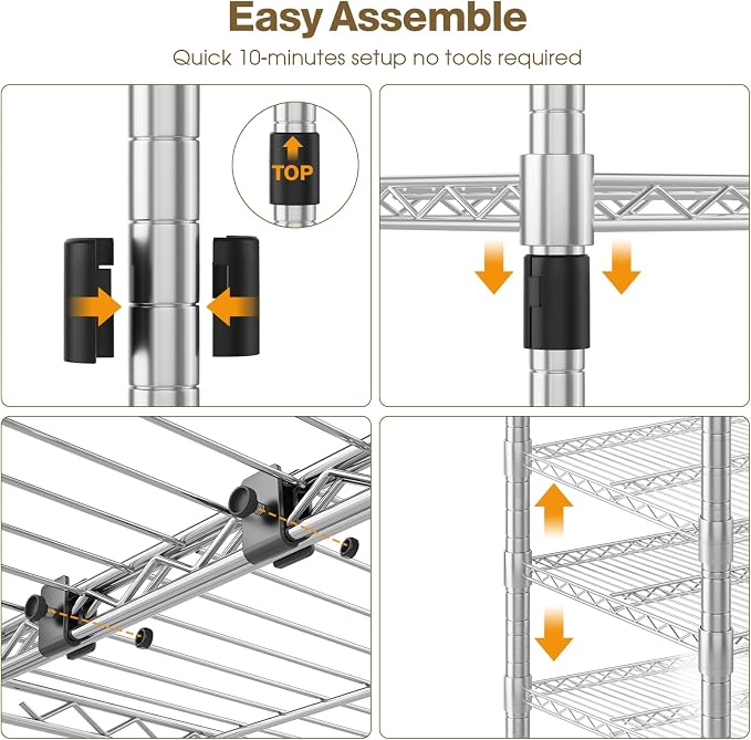 Himimi 4-Tier Adjustable Metal Shelving - Image 6
