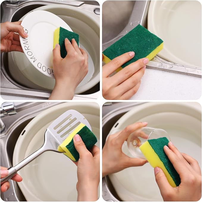 Tanlade 1000 Pcs Individually Wrapped Sponge Dishwashing Sponge Bulk Non - Image 7