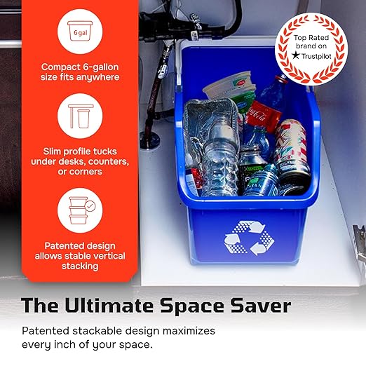 6 Gallon Stackable Recycling Bins - Image 6