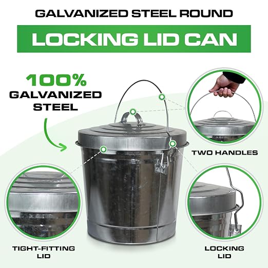 Plexon 6 Gallon Small Metal Trash Can - Image 3
