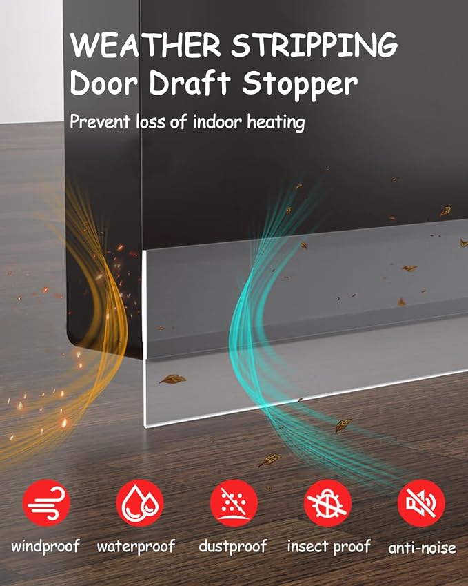 Silicone Weather Stripping, 3 inch x 20 Ft Door Draft Stopper Window Seal Strip - Image 4