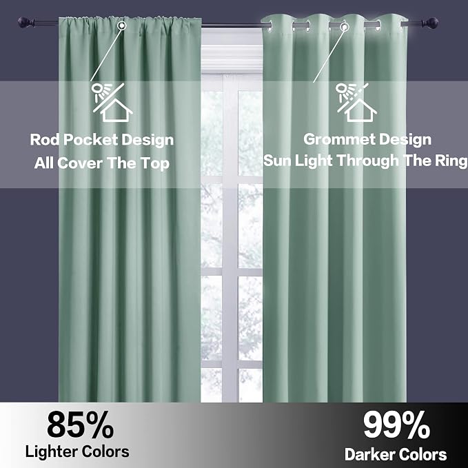 RYB HOME Bedroom Curtains Short - Image 6