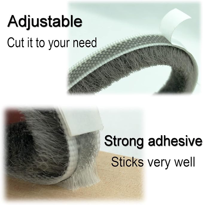 Door Sealers for Door Frame Felt Pile Weatherstripping for Sliding Window - Image 4