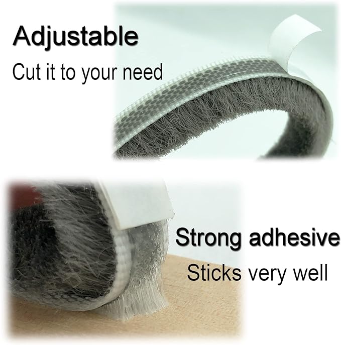 Weather Stripping Brush for Sliding Windows/Doors Frame Side, Pile Self - Image 2