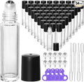 KEYWING 54 Pack Clear Essential Oil Roller Bottles – 10ml Glass Roll-On Bottles by KEYWING