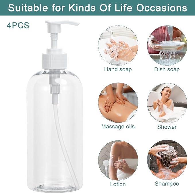 Pump Bottle Shampoo Pump Dispenser, Yebeauty Shampoo Bottles - Image 5