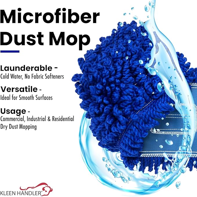 KLEEN HANDLER 36 Inch Microfiber Dust Mop, Large Washable Commercial Mop Head - Image 6