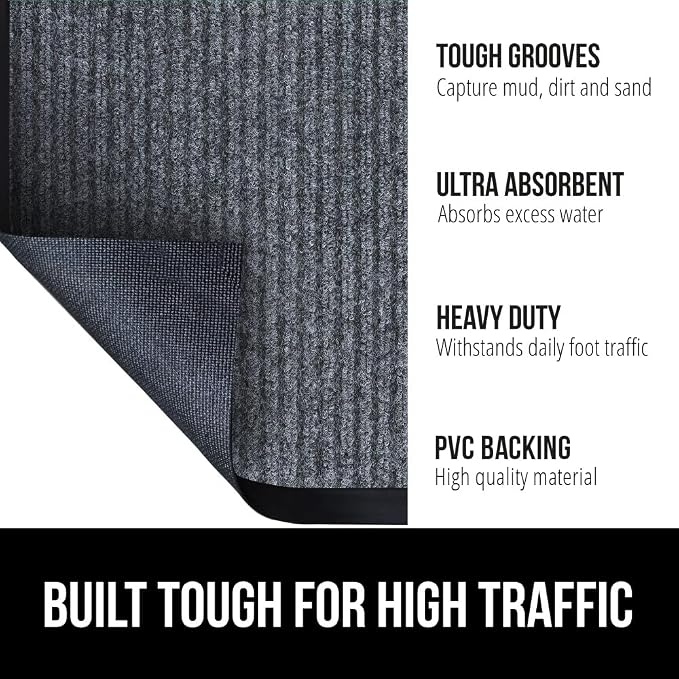 GORILLA GRIP Traffic Guard Door Mat, 2 Pack, Heavy Duty Waterproof Doormat - Image 2