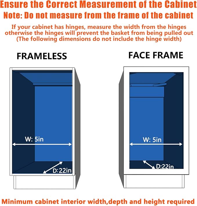 Pull Out Cabinet Organizer 5½" W x 21½" D, Heavy Duty Cabinet Pull Out Shelves - Image 4