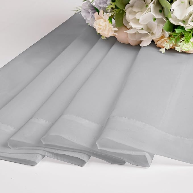 Chyhomenyc Light Grey Sheer Curtains 72 Inch Length 2 Panels, Light Filtering - Image 8