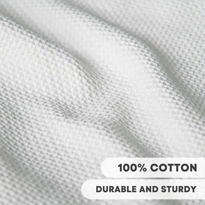 Artoid Mode 100% Cotton White Waffle Weave Kitchen Dish Cloths, 13x28 Inch - Image 2
