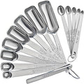 Stainless Steel Measuring Spoons Set of 14 by YUNNKEEY