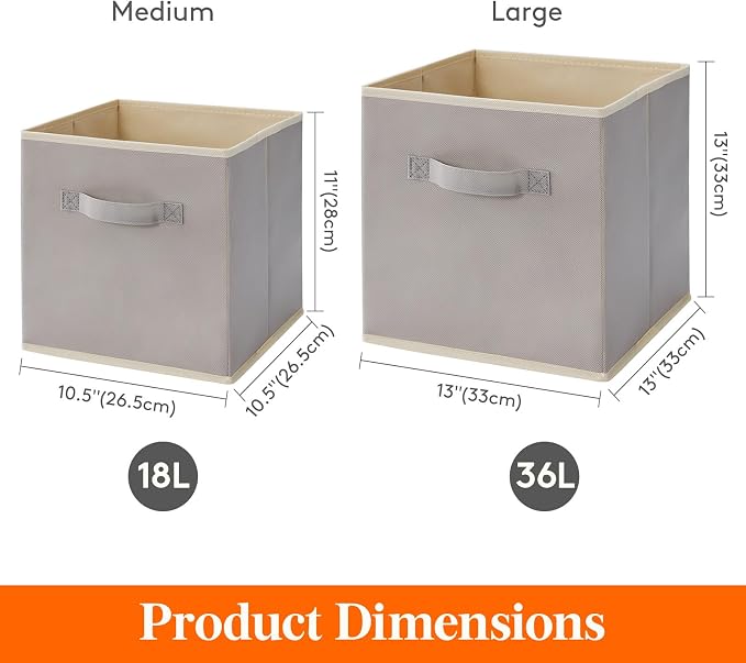 Lifewit 13 Inch Storage Cubes, 10 Packs Cube Storage Bins, Foldable Fabric Bins - Image 2