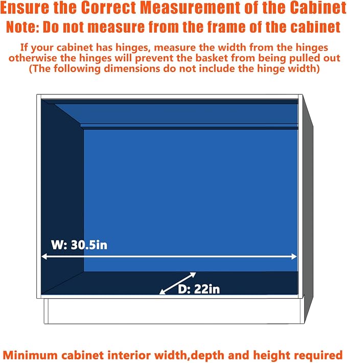 Pull Out Cabinet Organizer 30" W x 21½" D, Heavy Duty Cabinet Pull Out Shelves - Image 4
